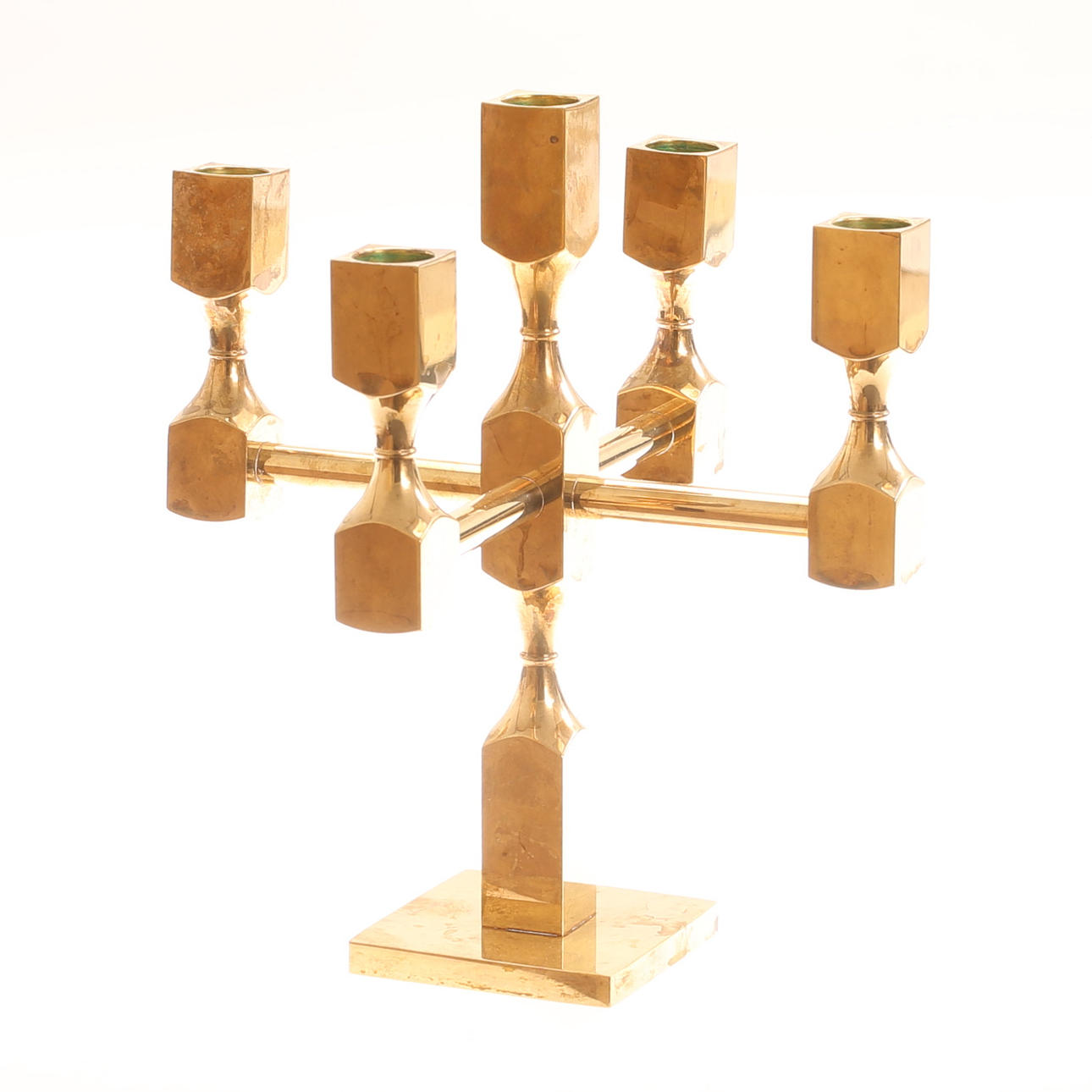 A brass candelabra, Metalslöjden Gusum.