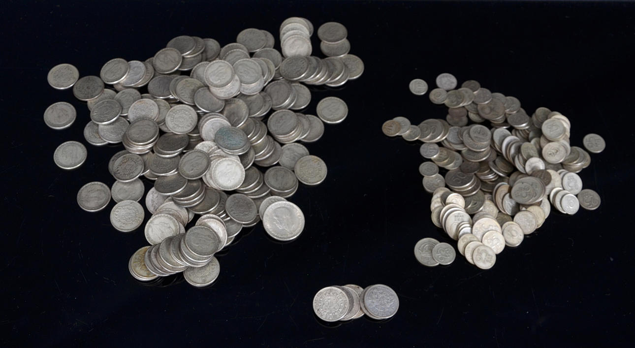 STORT PARTI SILVERMYNT, Sverige, total vikt 1,8 kg.