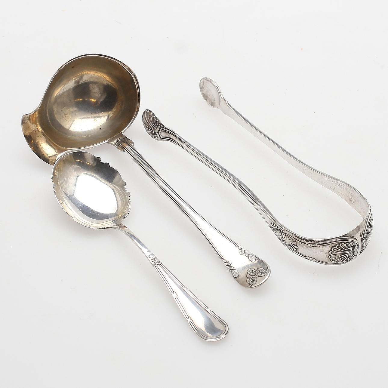 BESTICK, 3 delar, silver, 18-1900-tal, vikt 92,72 gram.