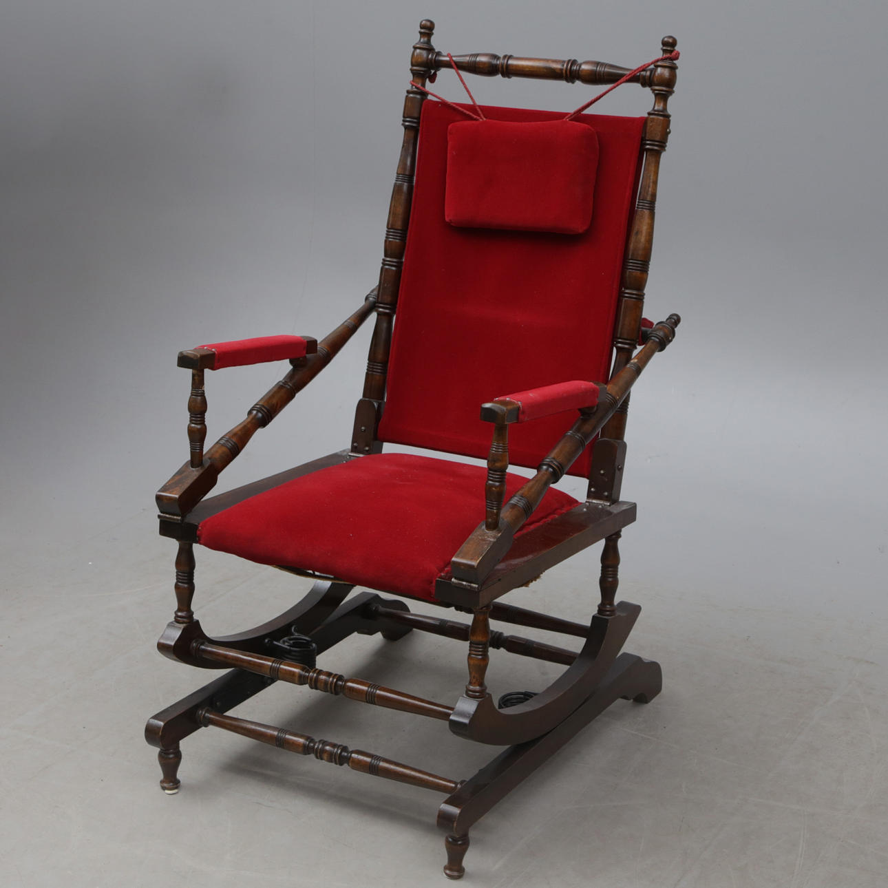 A rocking chair, red upholstery, CA 1890. Furniture - Armchairs ...