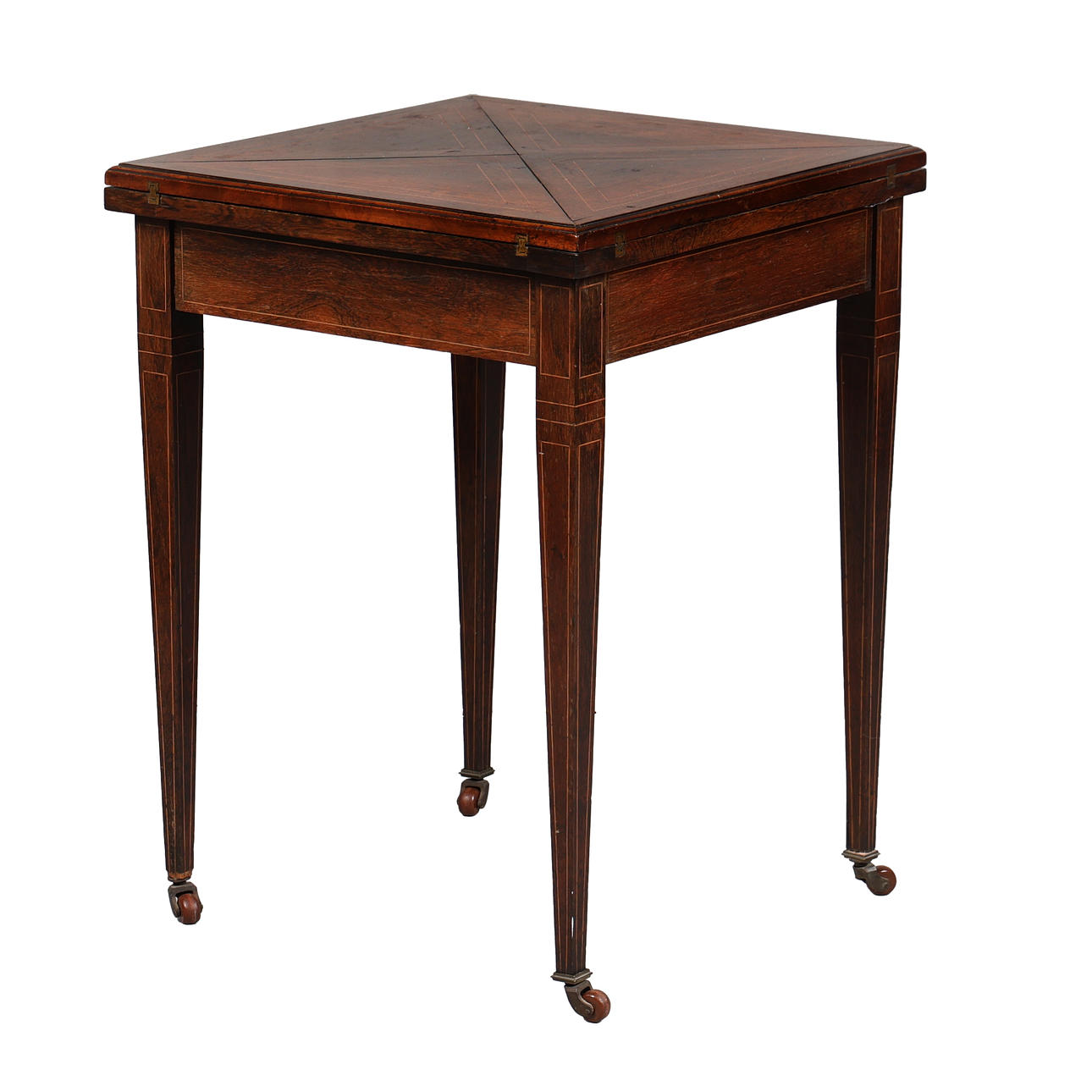 AN EDWARDIAN ROSEWOOD ENVELOPE CARD TABLE. Furniture - Tables - Auctionet
