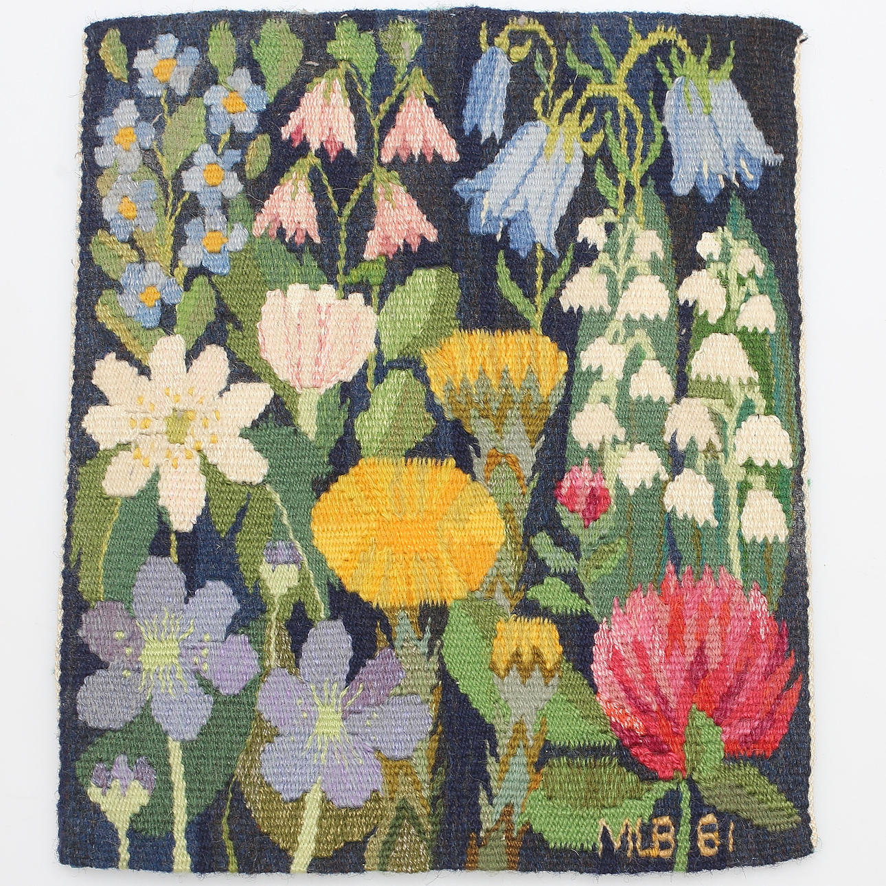 VÄGGBONAD, Blomsterdekorationer, Sverige, 27 x 22 cm, signerad MLB samt daterad -81.