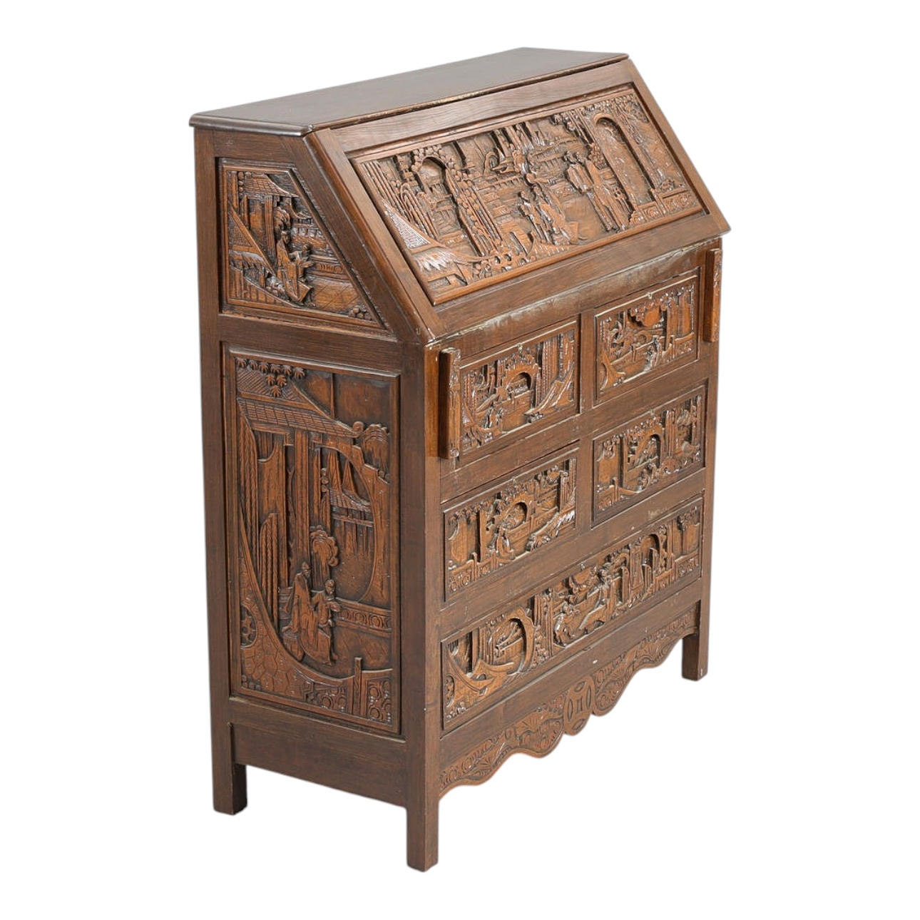 Oriental chatol of carved hardwood, last half of the 20th century ...