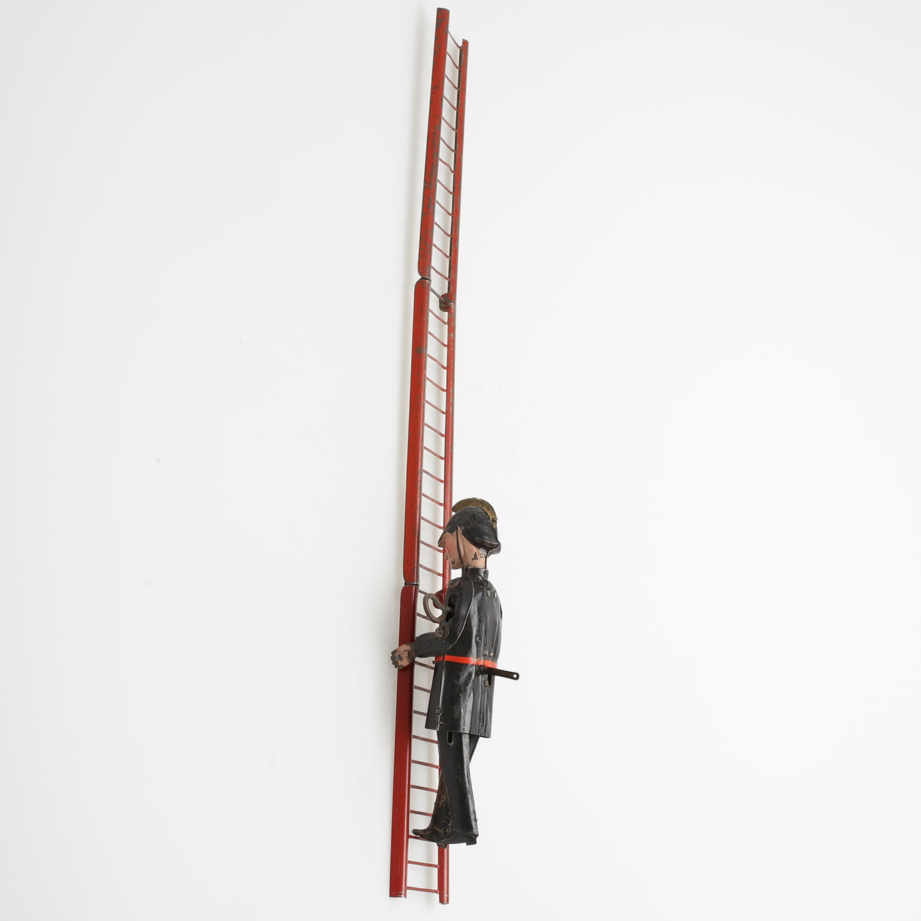 BRANDMAN på STEGE, plåt, troligen Nürnberg 1920/30-tal.