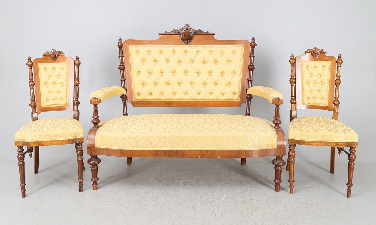 SALONGSGRUPP, 3 delar, nyrenässans, 1800-talets slut.