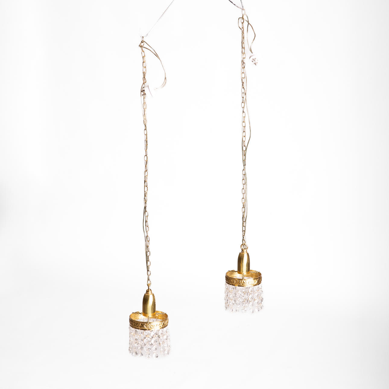 Et par krystallamper, empirestil.