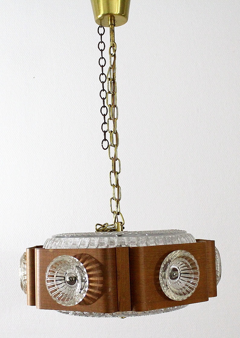 LAMPOR, glas, teak, 5 st.