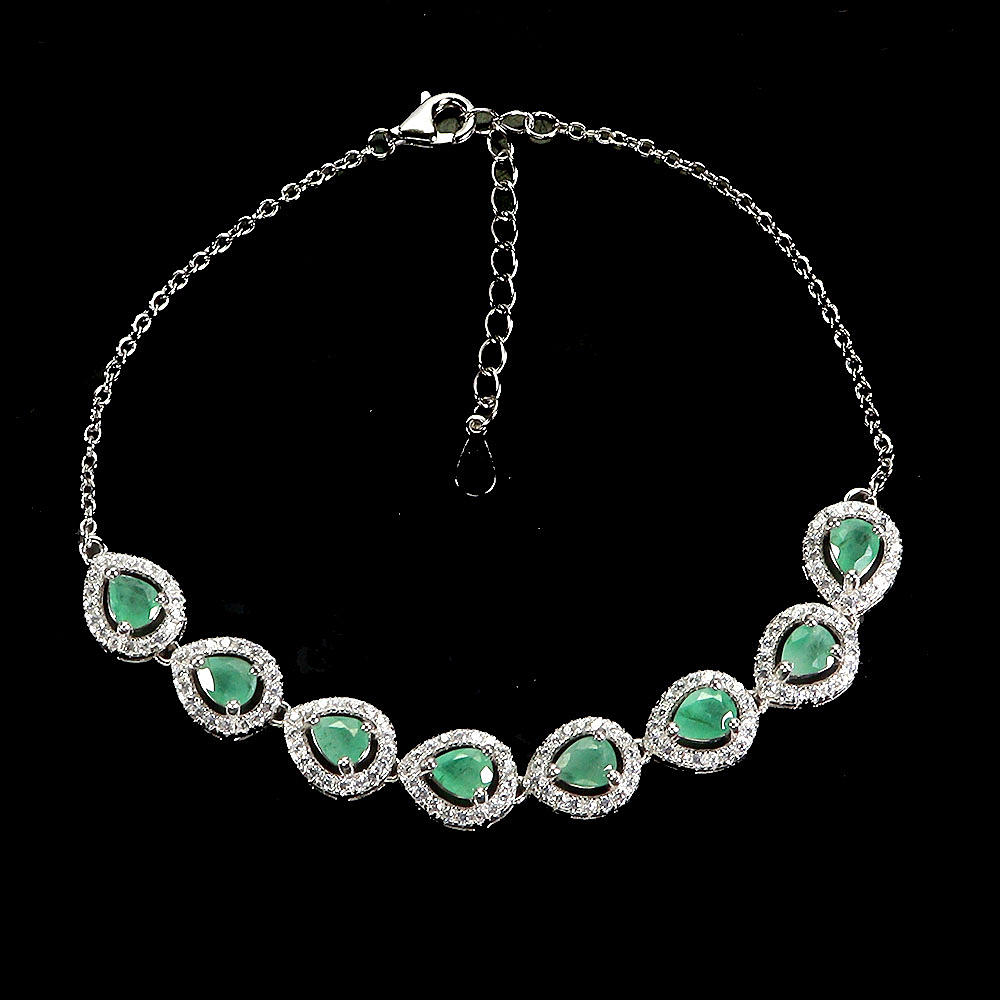 EMERALD SILVER BRACELET.