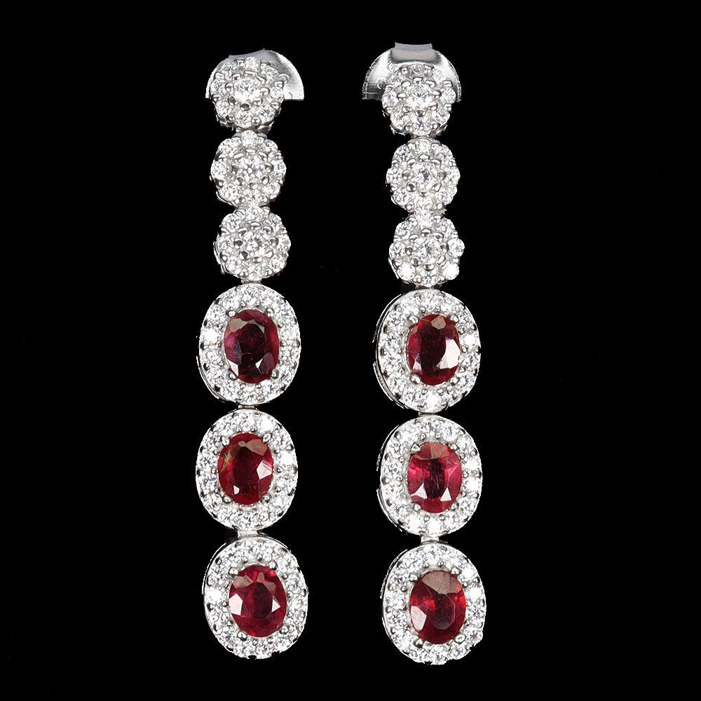 RUBY SILVER EARRINGS.