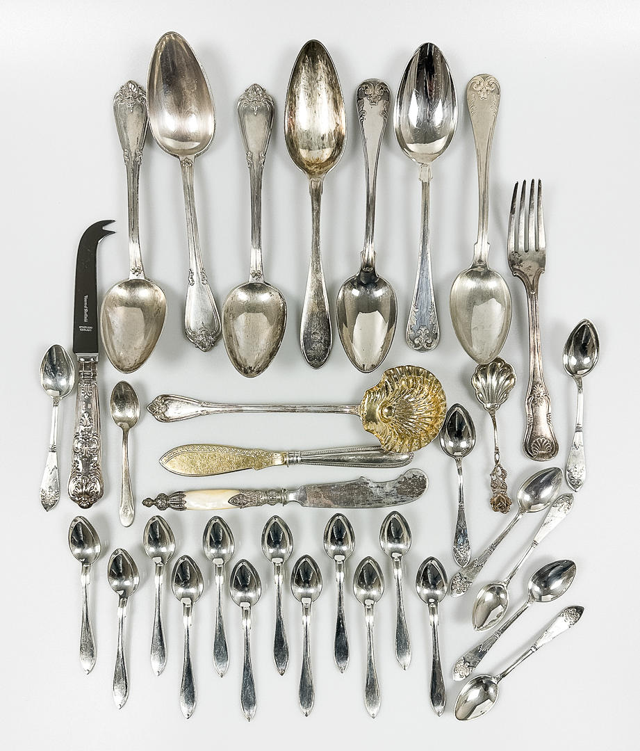 CUTLERY PIECES, silver, 1063 grams.