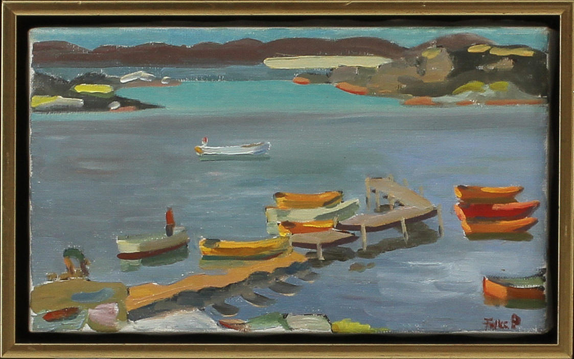 FOLKE PERSSON. "Styrsö", olja på duk, signerad.