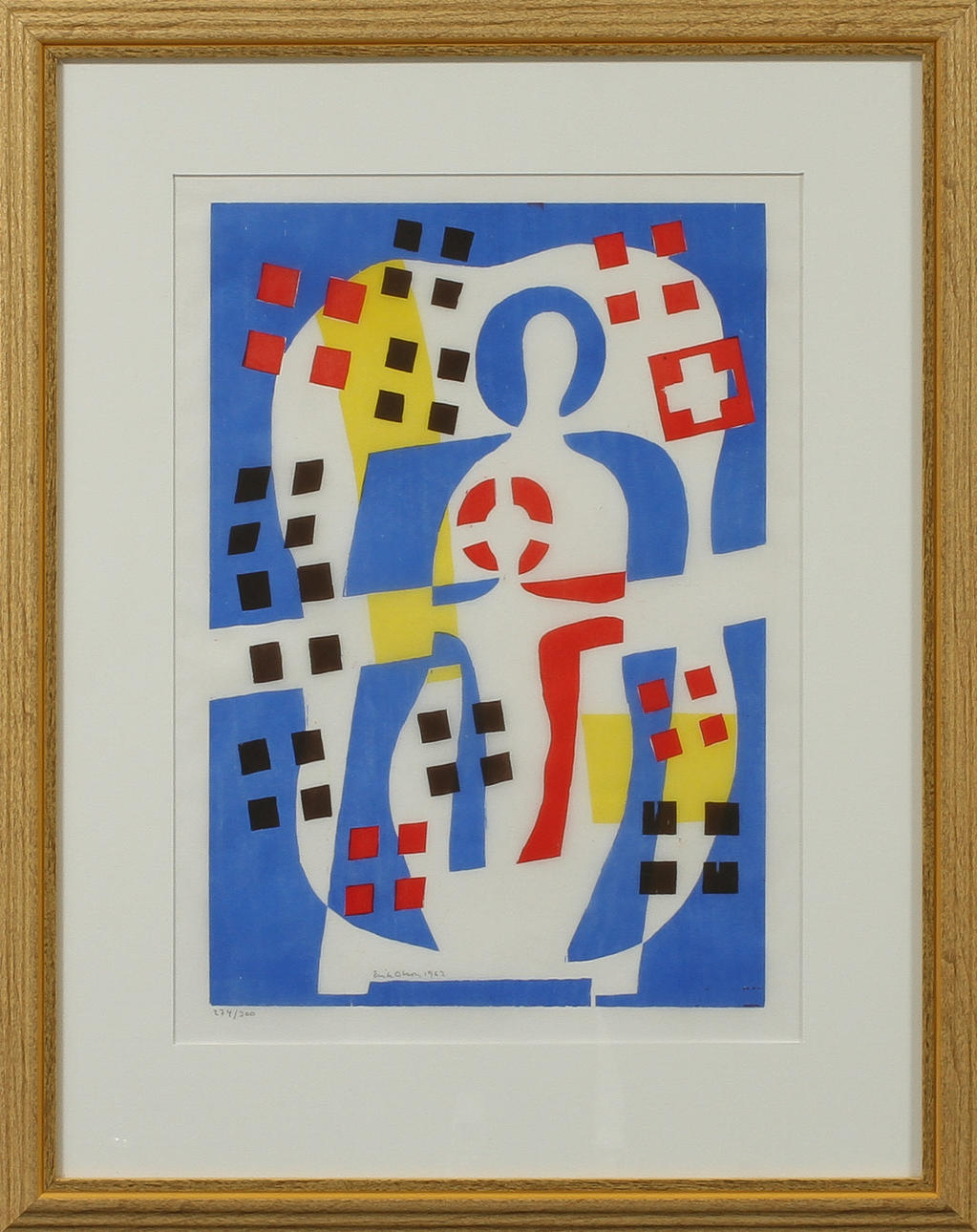 ERIK OLSON. Komposition, träsnitt, signerad och numrerad 274/300.