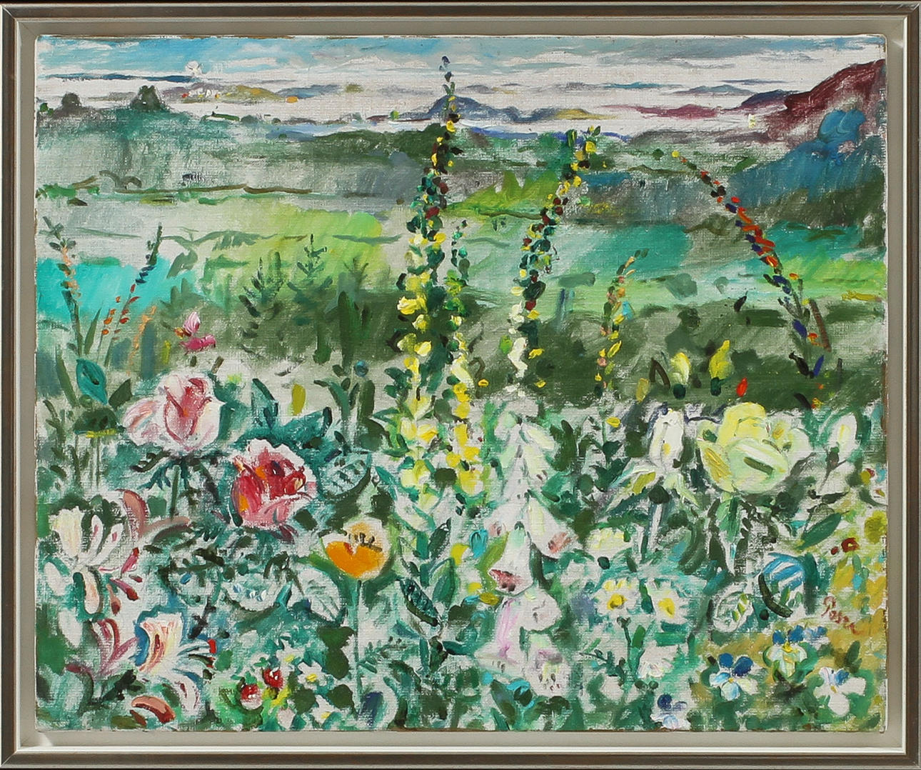 MARTIN POSER. "utsikt mot havet", olja på duk, signerad.