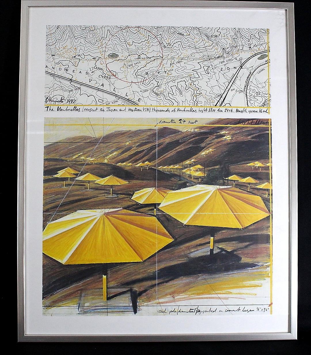 CHRISTO & JEANNE-CLAUDE. Offset de color, sombrillas.