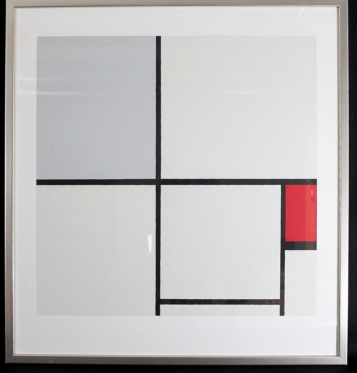 PIET MONDRIAN. tryck, kubistisk, monogramsignerad P M -32.