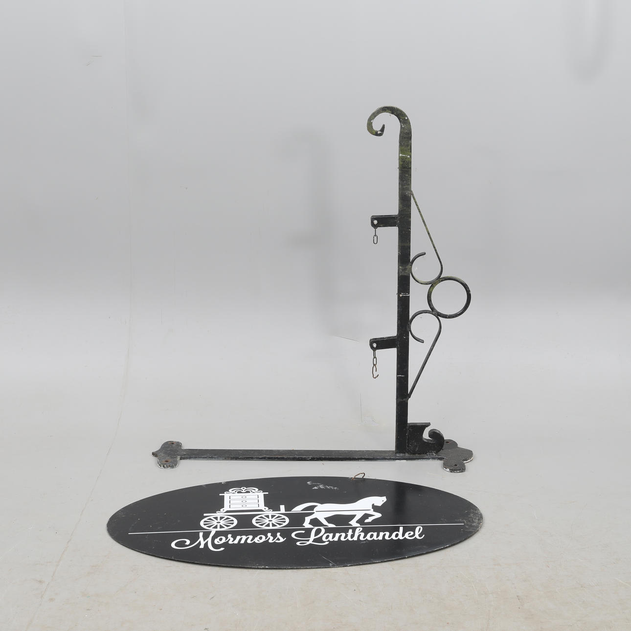 BUSINESS SIGN with wall mount, forging.