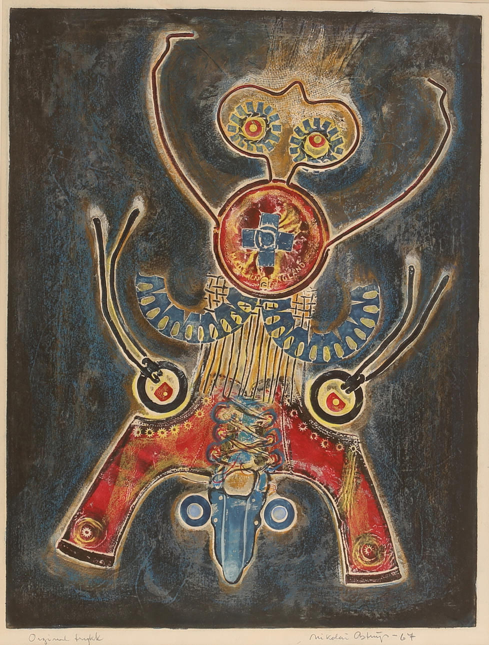 NIKOLAI ASTRUP. Colour etching, signed -67.