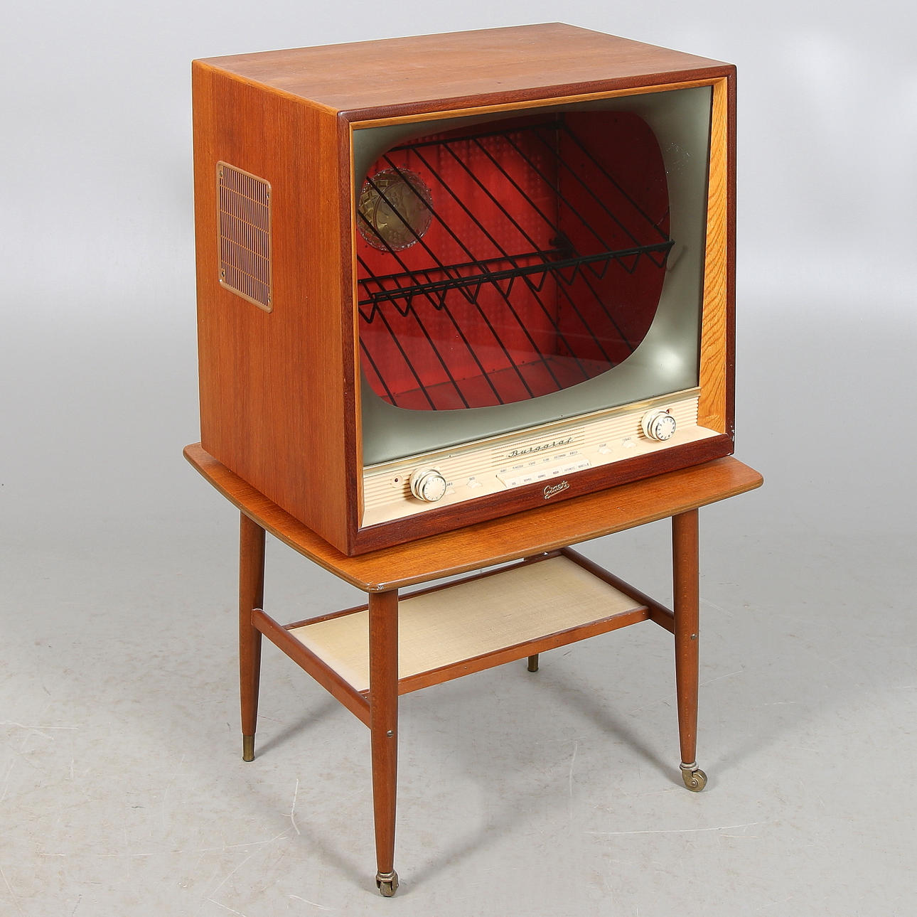 TV/BARSKÅP, på SIDOBORD, teak, 1950/60-tal.