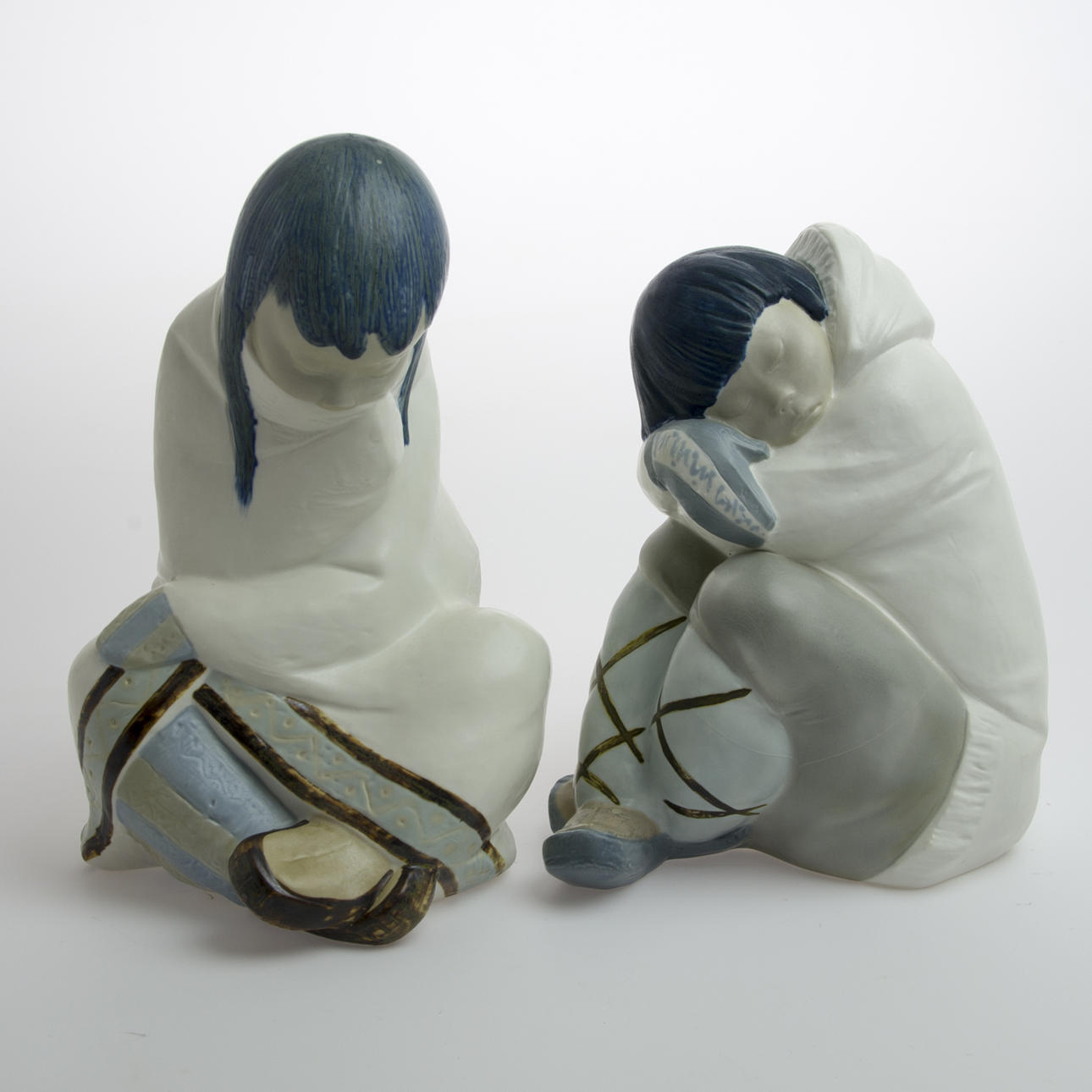 FIGURINER, 2 stycken eskimåer, Lladro.