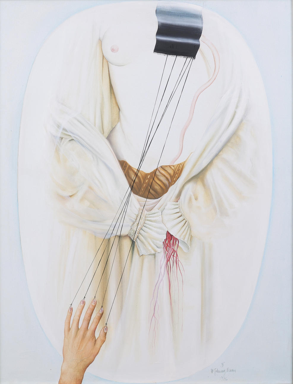 BERT-JOHNNY NILSSON. Composition with model, oil on canvas, signed and dated 1976.