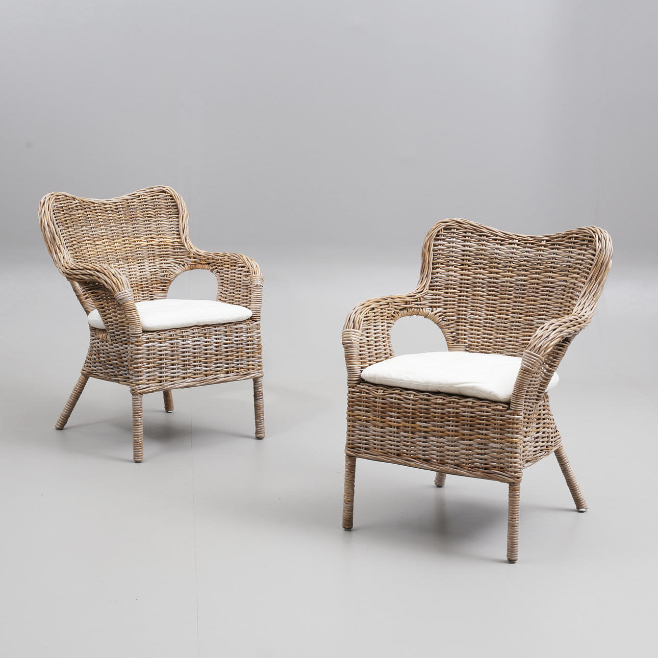 Two 'Byholma' rattan armchairs, IKEA, 2000s.