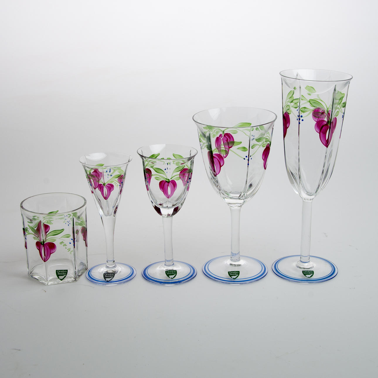 GLASSERVIS, 60 delar, "Maja", Eva Englund, Orrefors.