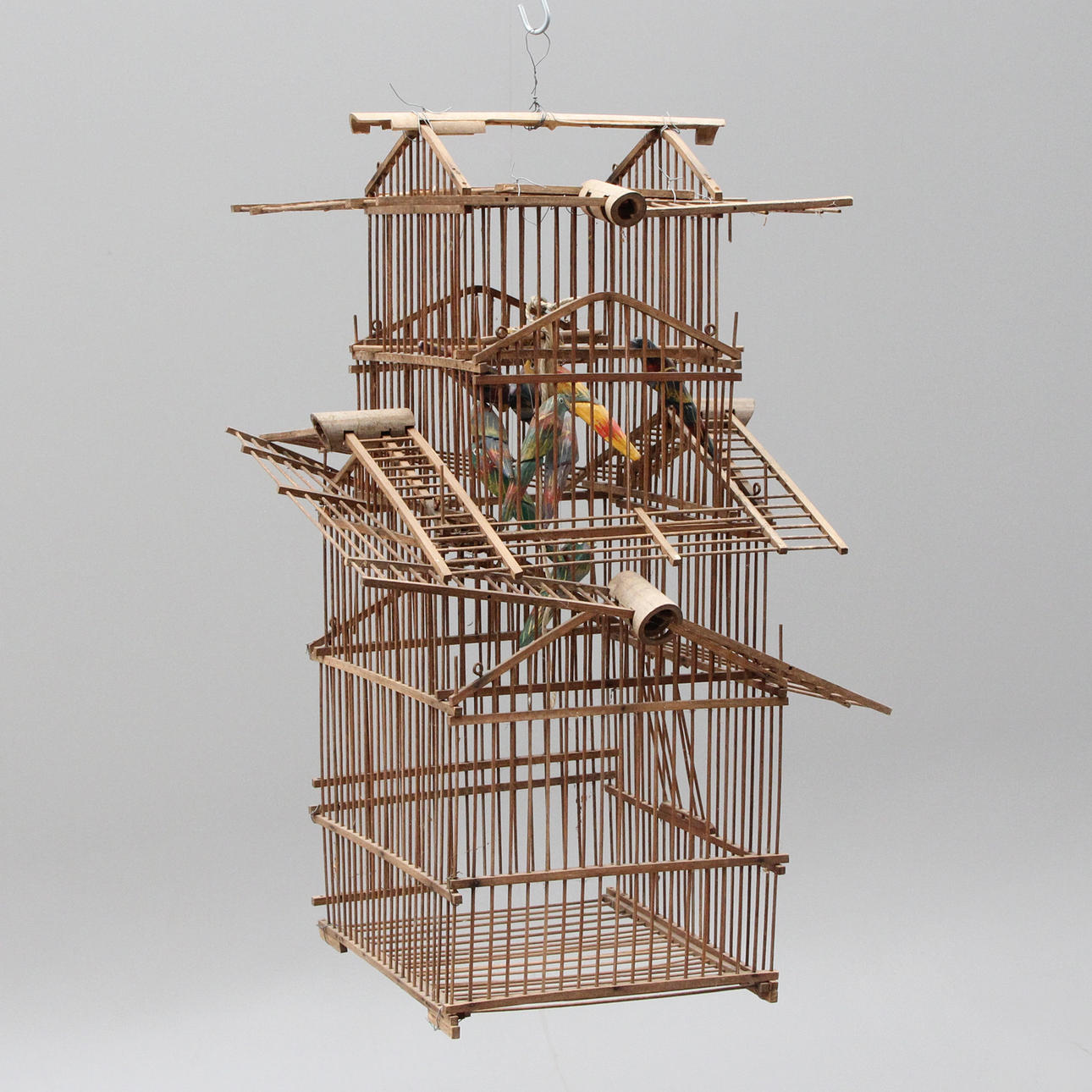 BIRD CAGE, WOODEN, ELDER.