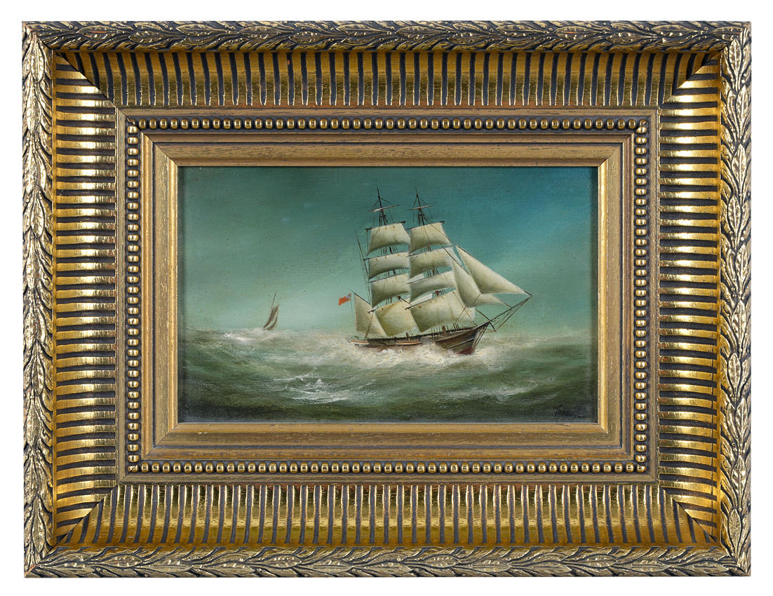 WOLFGANG THOMS. Två-master på det öppna havet.