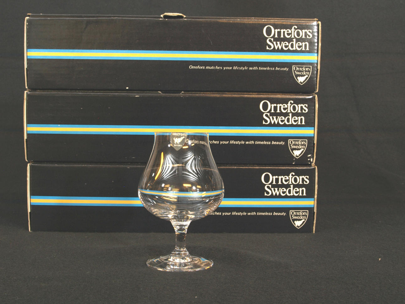 COGNACSKUPOR, glas,12 stycken, Nils Landberg, Orrefors.