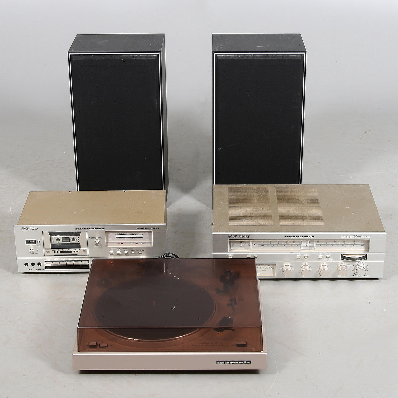 STEREOANLÄGGNING, 5 delar, bl.a. Marantz, 1970/80-tal.