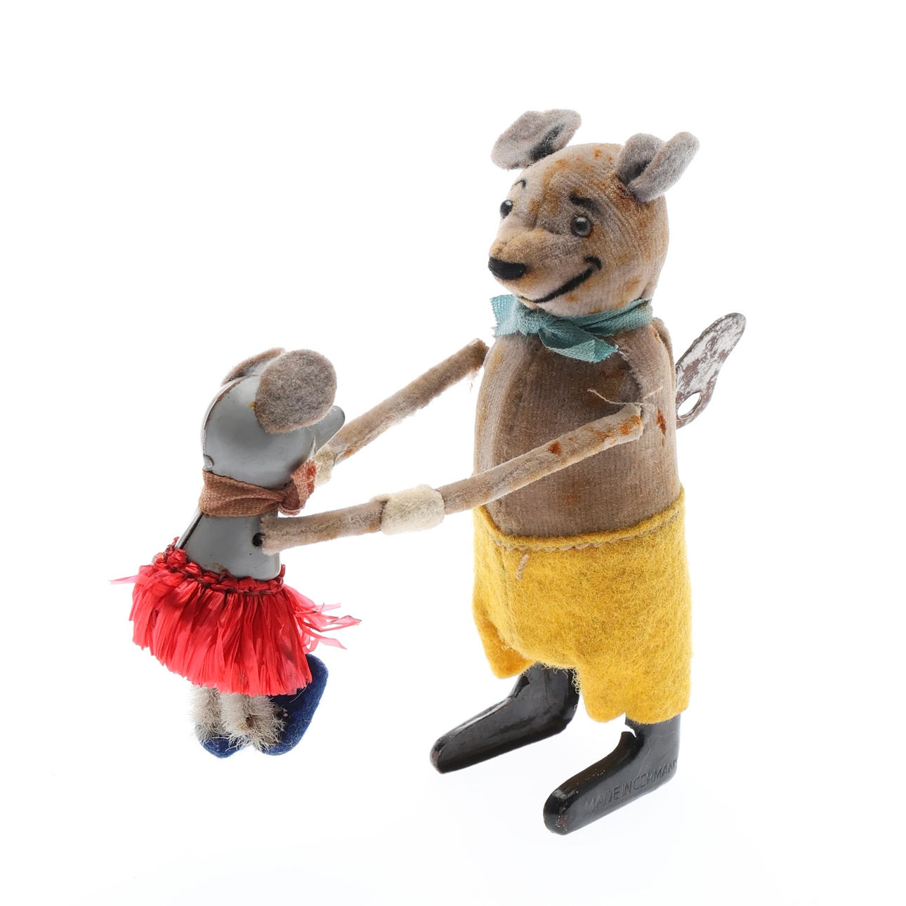 SCHUCO CLOCKWORK ''DANCING BEAR WITH BABY MOUSE'', GERMAN , CIRCA 1940.