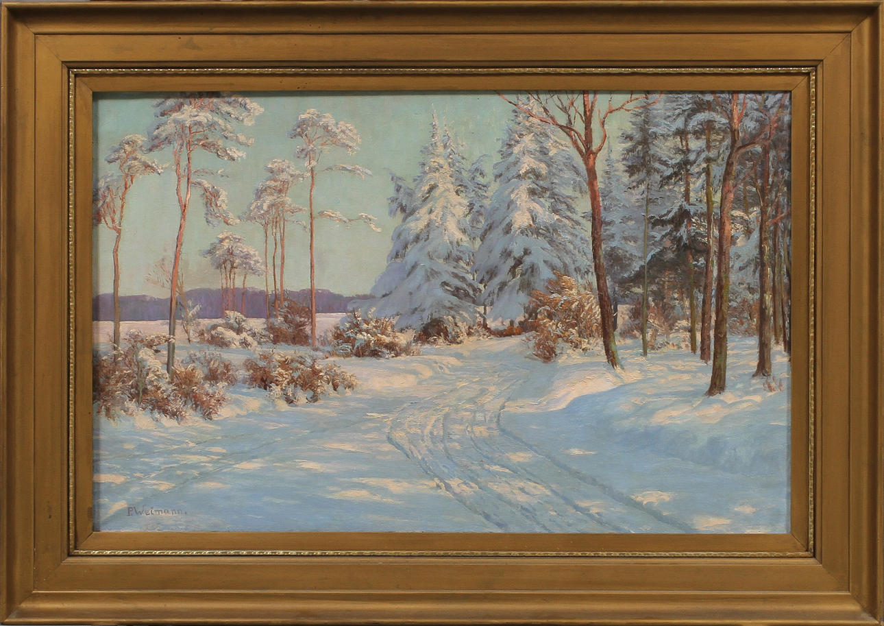 PAUL WEIMANN. Vinterbild, olja på duk, signerad.