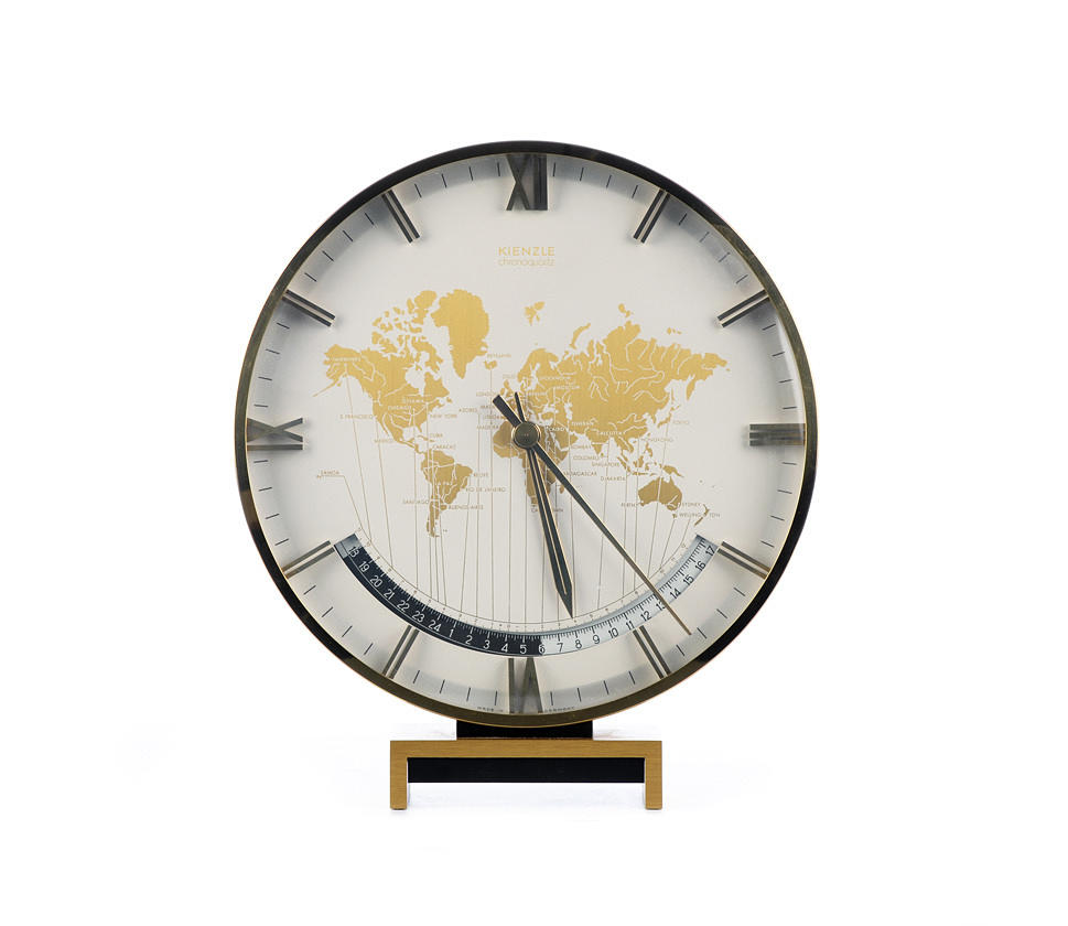 VÄRLDSKLOCKA, Kienzle, Chronoquartz, omkring 1970. Tyskland.