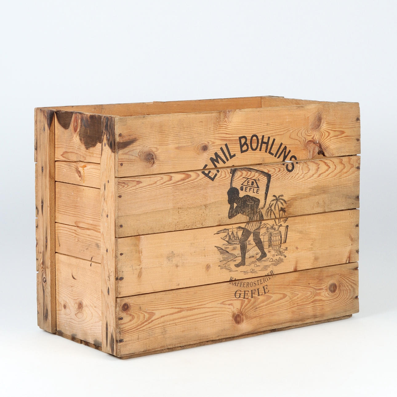 CAJA DE MADERA, madera, Emil Bohlins Kafferosteri, Gefle.