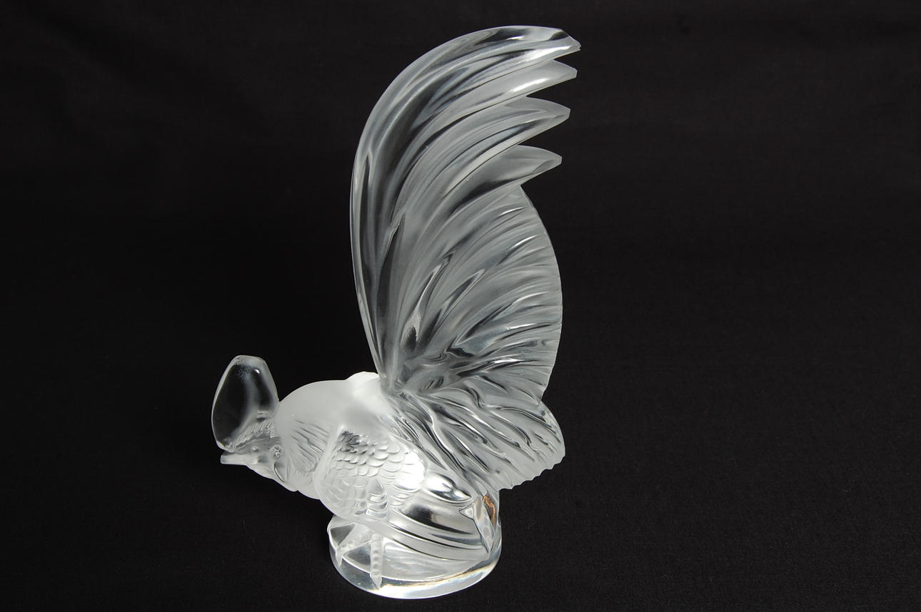 SKULPTUR, glas, Lalique, Frankrike, signerad.