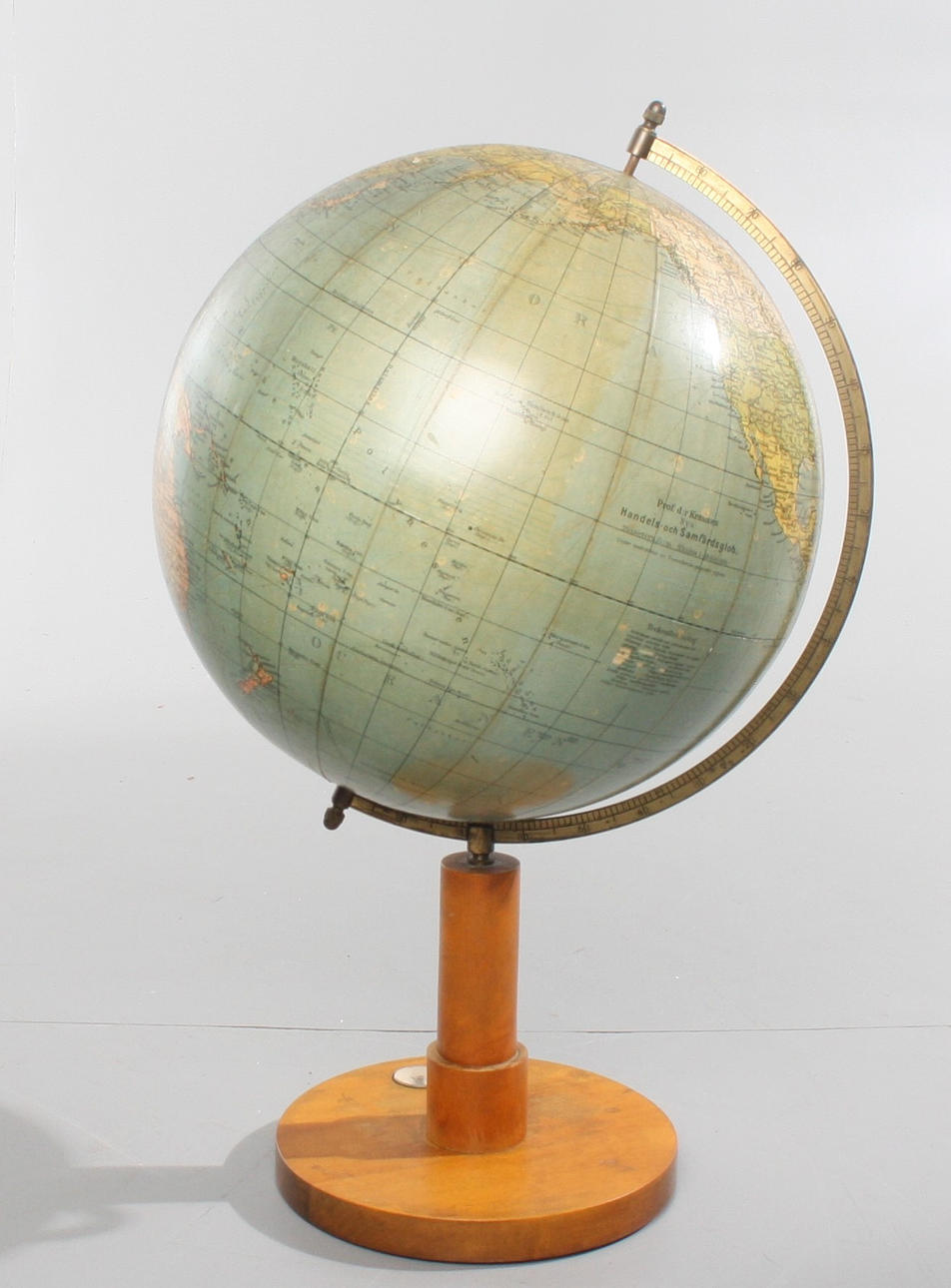 JORDGLOB,"Prof. d:r Krauses Nya Handels- och Samfärdsglob". 1900-tal.