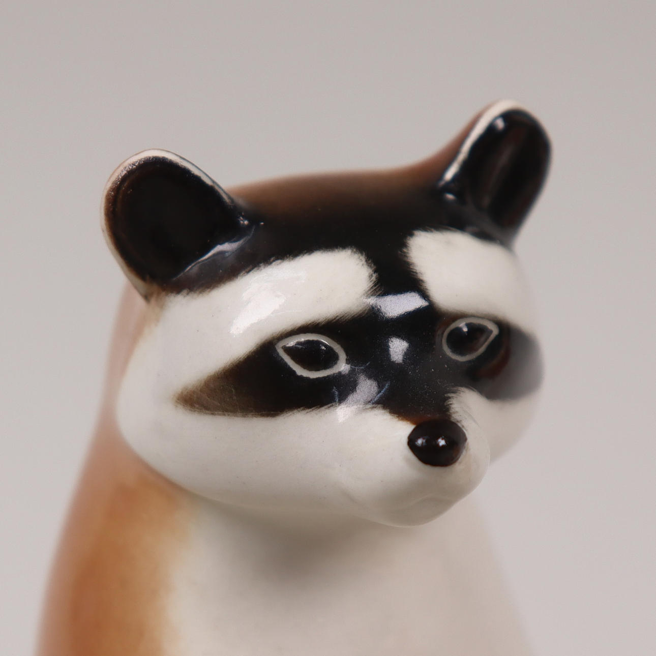 FIGURINES, Lomonosov, USSR, raccoons and lion cub, 3 pcs. Ceramics ...