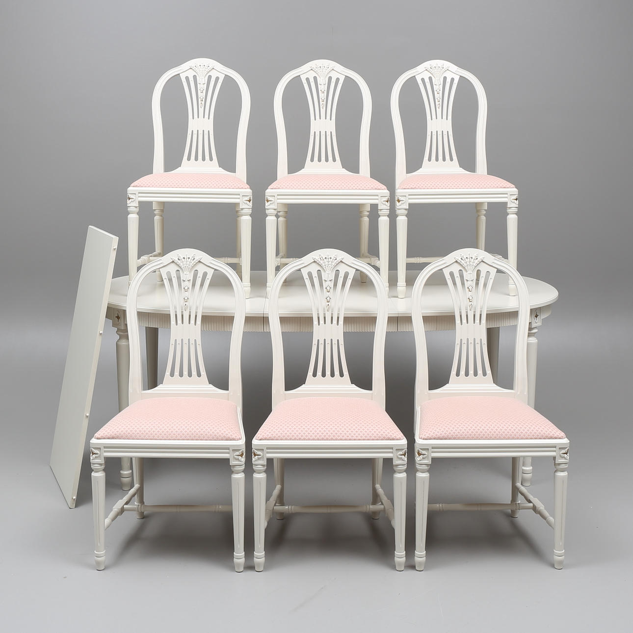 MATSALSMÖBEL, 7 delar, gustaviansk stil, Möbelboning i Tibro, 1900-talets andra hälft.