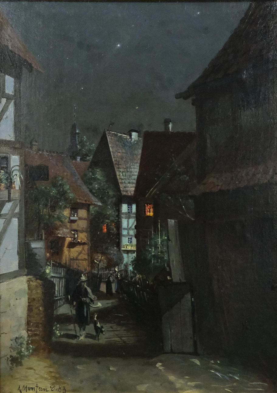 ANDERS MONTAN. “STREET IN MOONLIGHT (HESSEN)”.