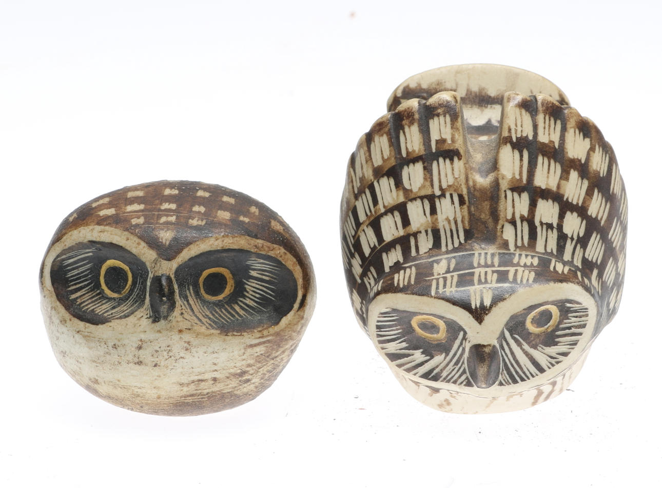 FIGURINER, 2 st, stengods, "Knip" och "Burr", Edward Lindahl, Gustavsberg studio, 1900-tal.