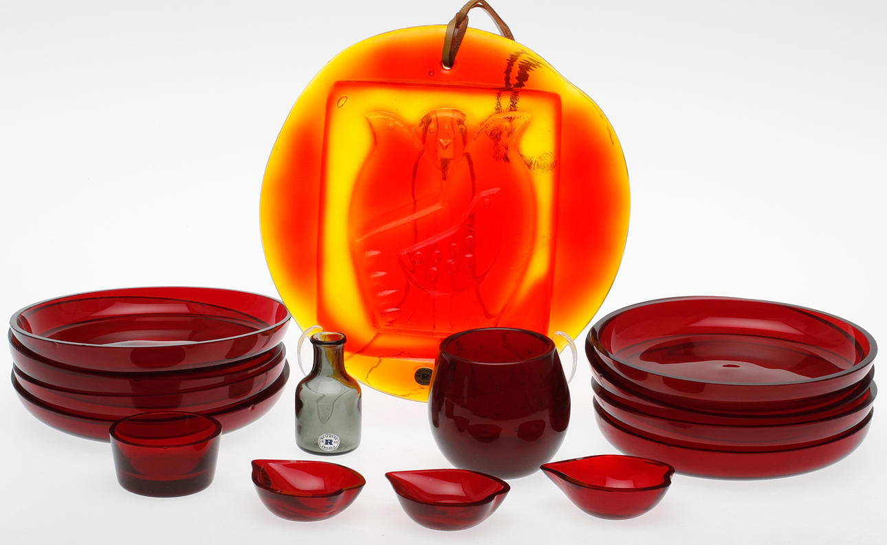 GLASFÖREMÅL, 15 delar, Reijmyre.