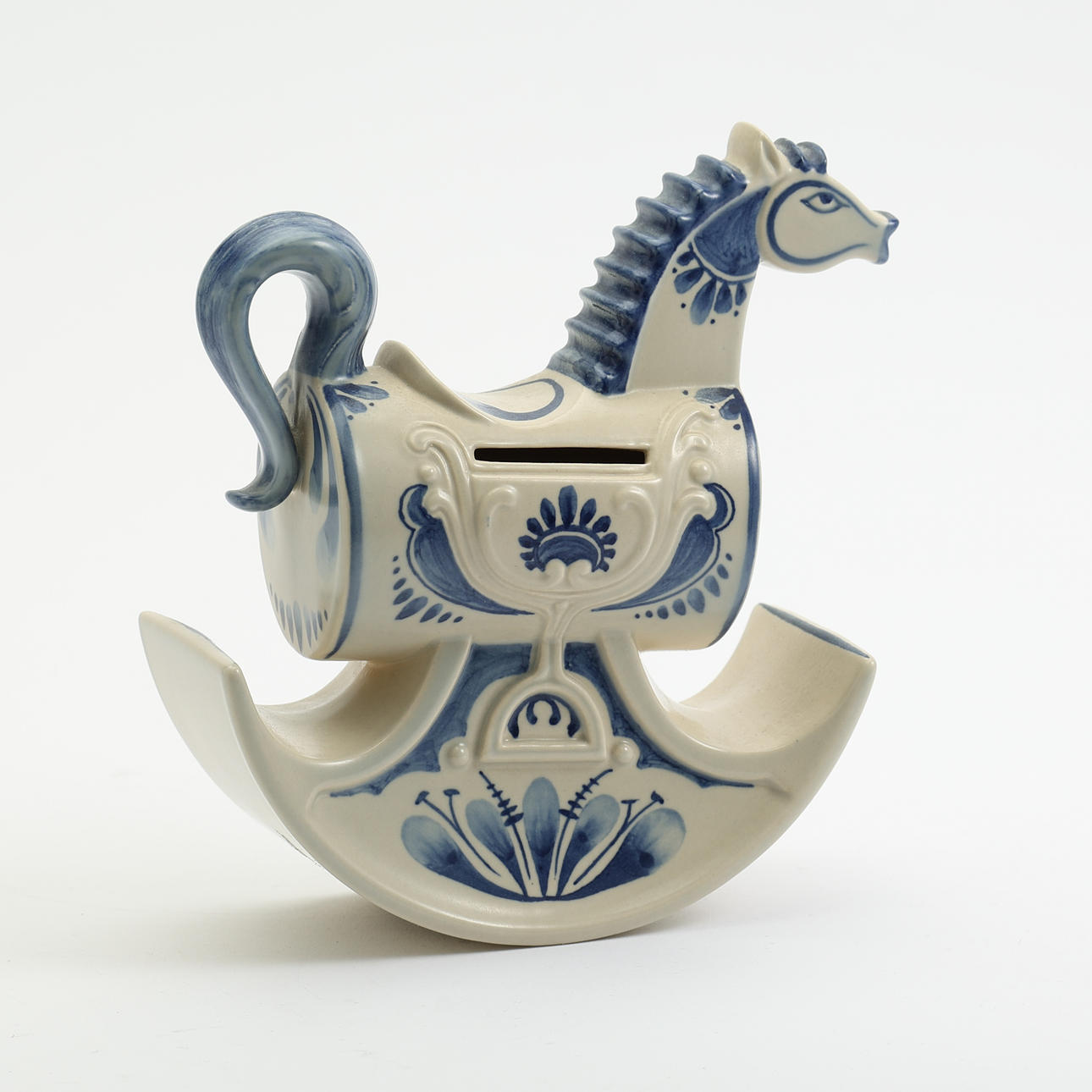 Bjorn Wiinblad ロッキングホース型貯金箱 BJÖRN WIINBLAD. A porcelain money box, Studio-line, for Rosenthal
