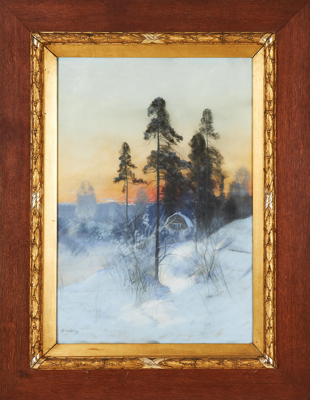 CARL BRANDT. Winter landscape, pastel, signed and dated 98.