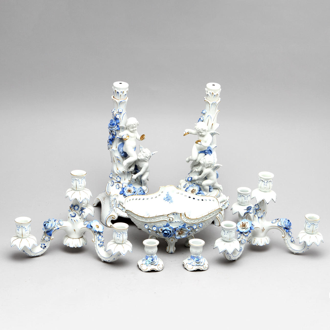 BORDSUPPSATS, 5 delar, porslin, Von Schierholz, 1900-tal.