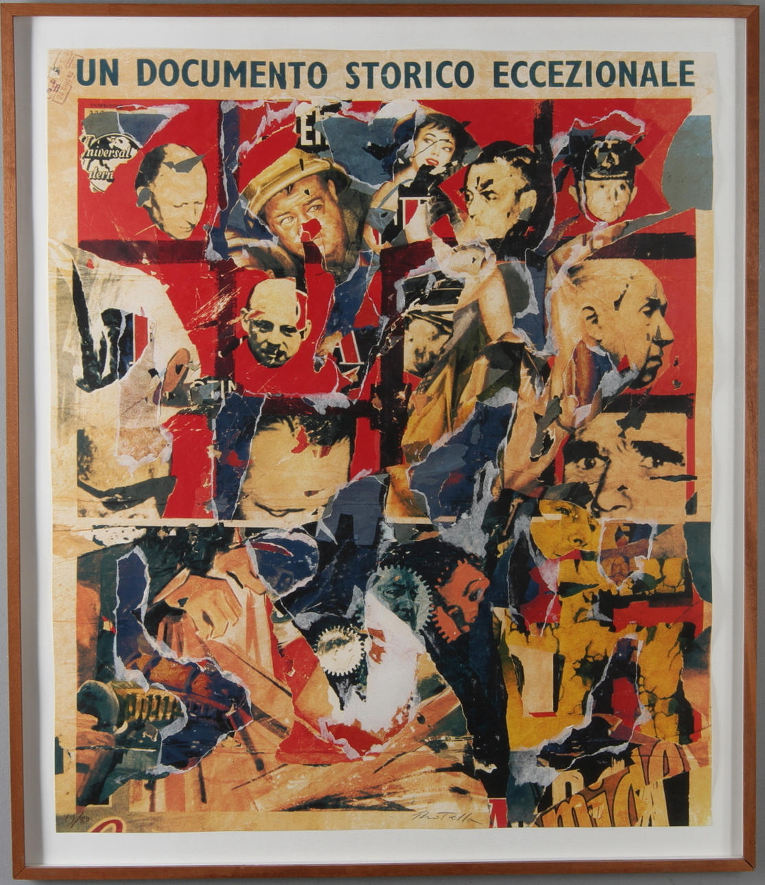 MIMMO ROTELLA. "Un documento Storico Eccezionale", Seriegrafi/Collage, signerat och numrerat.