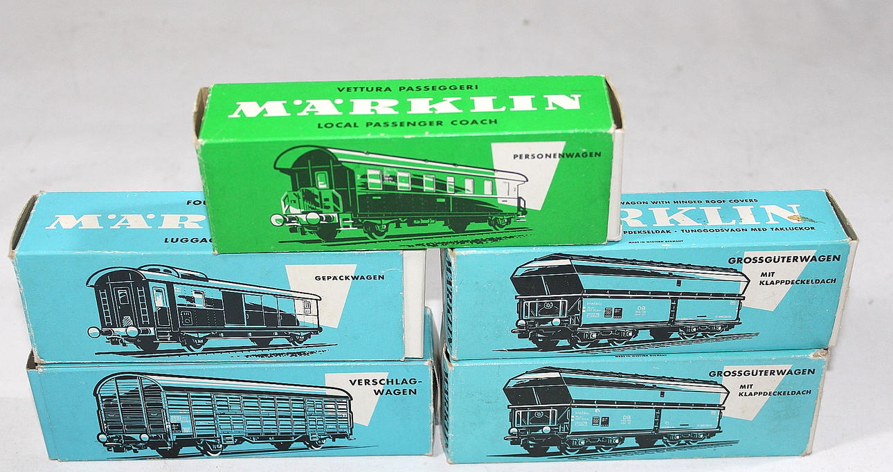 TÅGVAGNAR, 5 st, Märklin.