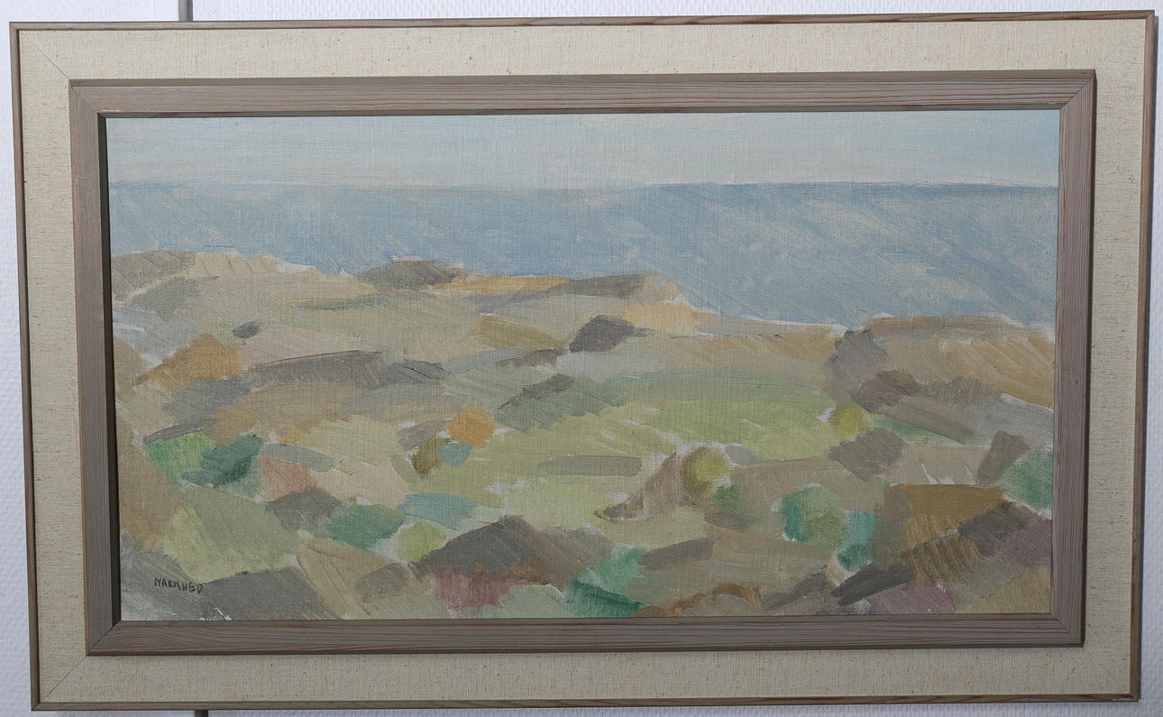 SVEN-ERIK MARKHED. Olja på pannå, Sanddynor, signerad Markhed.