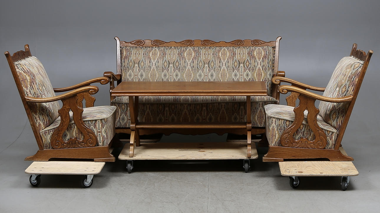 SPORTSTUGEMÖBEL, 4 delar, 1930/40-tal.