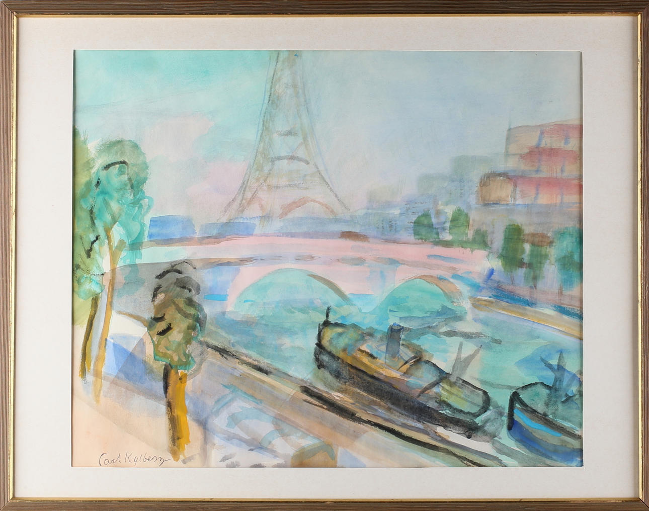 CARL KYLBERG. EFTER. Paris, akvarell, signerad Carl Kylberg.