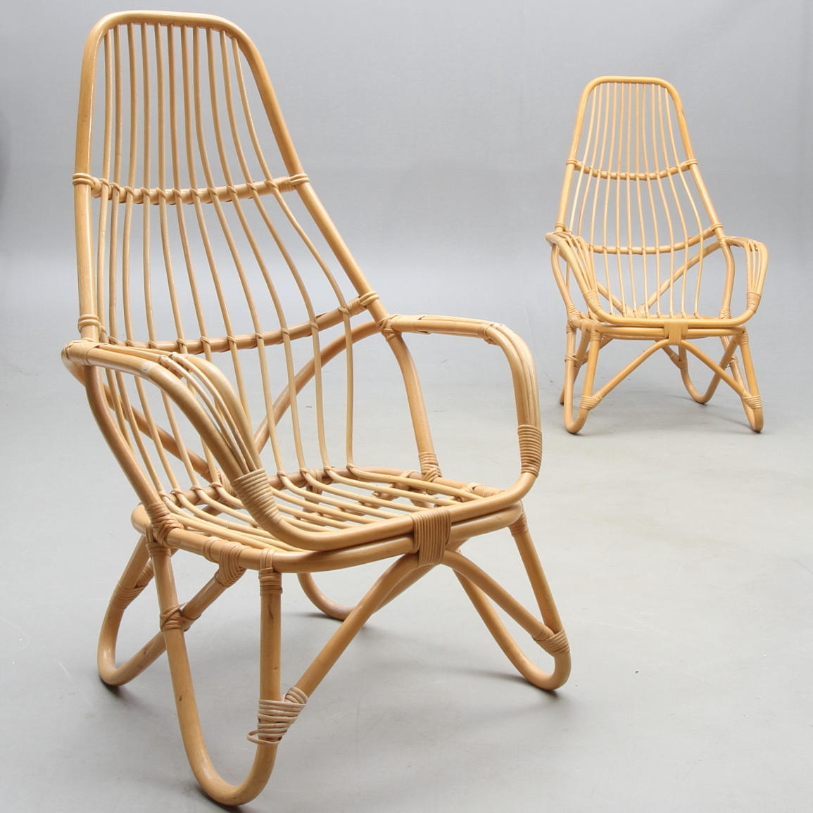 FÅTÖLJER, 1 par, bambu / rotting.